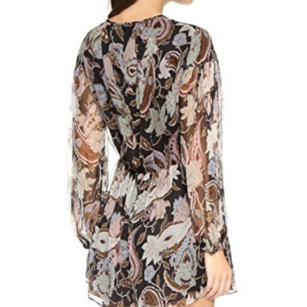 Zimmermann Playsuit Size 0 Black Floral Paisley - Picture 3 of 8